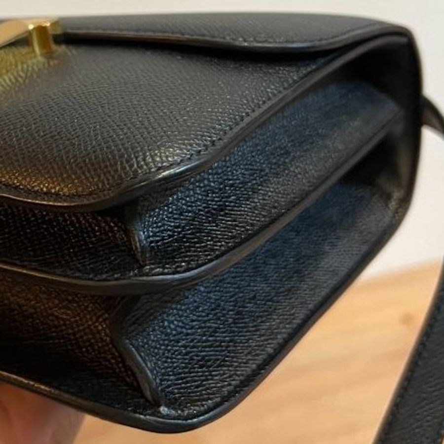 HERMÈS 愛馬仕 Constance 24 Epsom皮 康康 經典黑 黑金 玫瑰 金釦 斜背包 肩背包 手提包 側背包-38