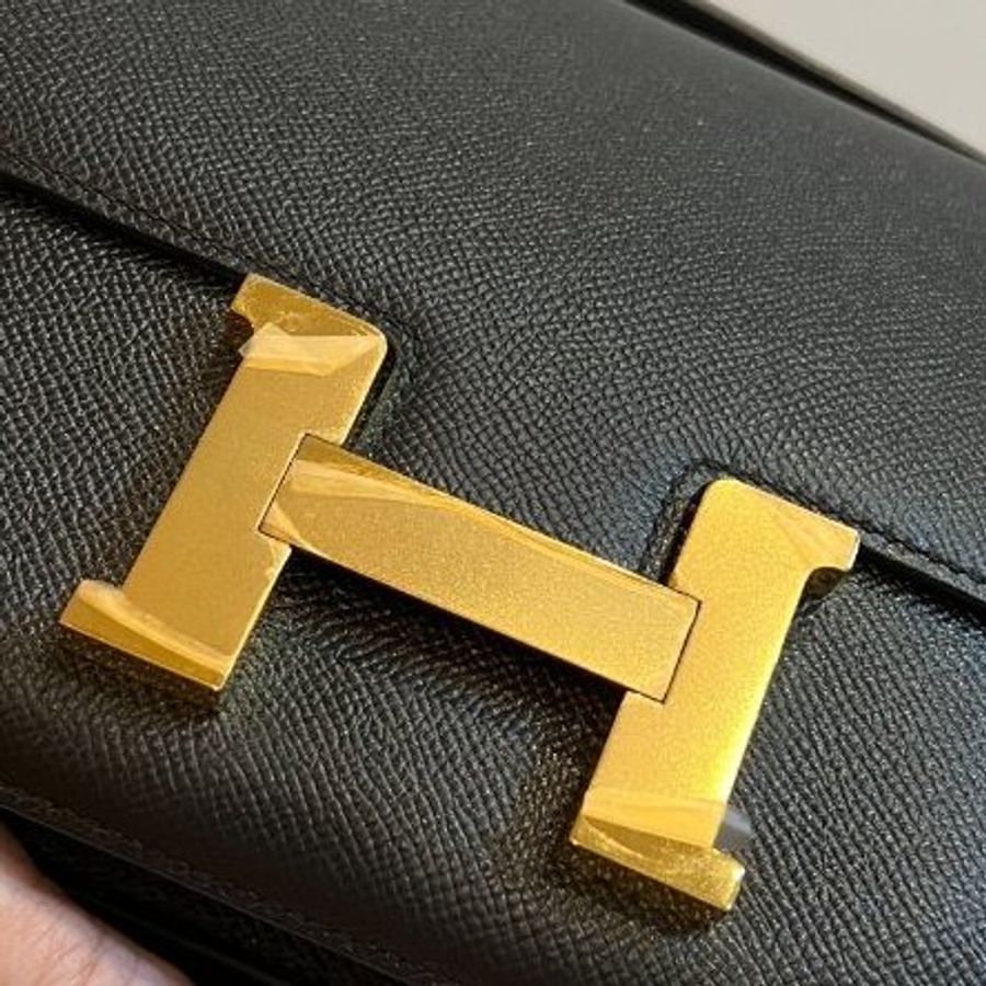 HERMÈS 愛馬仕 Constance 24 Epsom皮 康康 經典黑 黑金 玫瑰 金釦 斜背包 肩背包 手提包 側背包-44