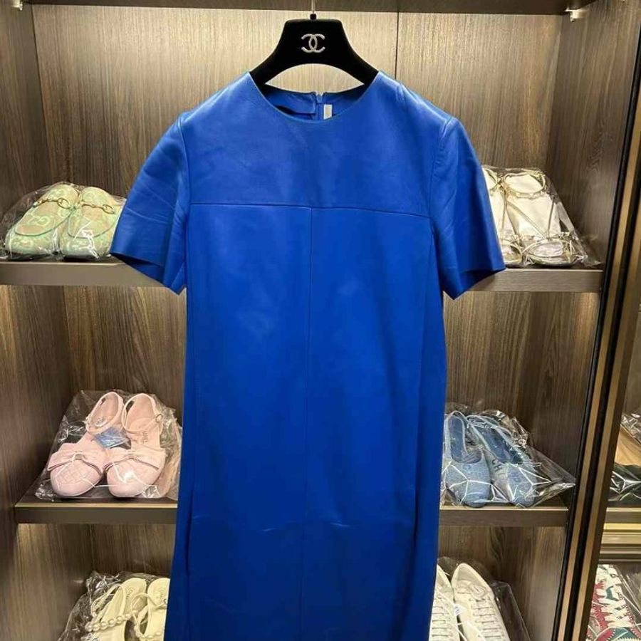 Celine羊皮連身裙 尺寸36碼 自行清洗一下 纯羊皮的-2
