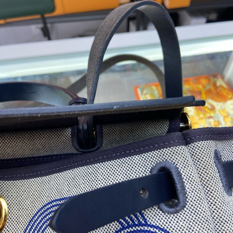 HERMES HERBAG 31 灰藍色 豬鼻 U Stamp 手提 單肩包-9
