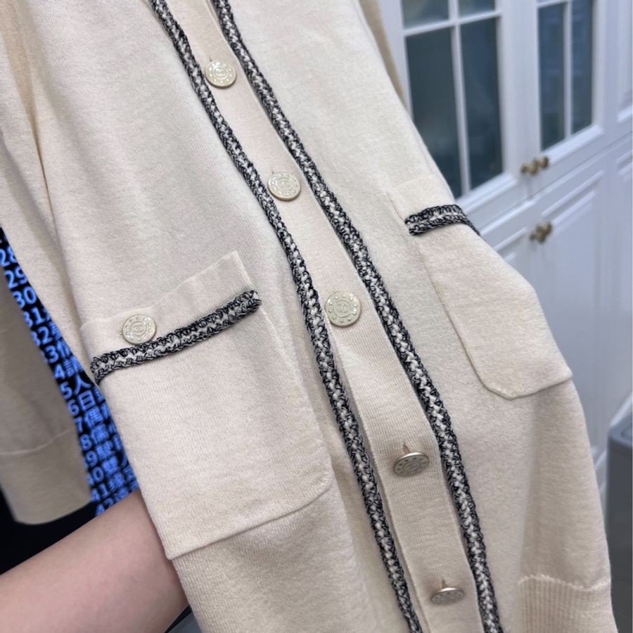 CHANEL 香奈兒 白色 長版 針織外套 外套 洋裝-6