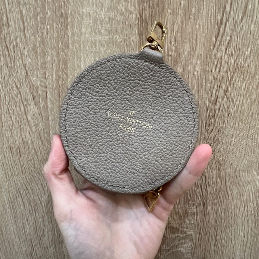 LV 斑鳩灰牛皮papillon BB金釦手提斜背圓筒包M46031-21