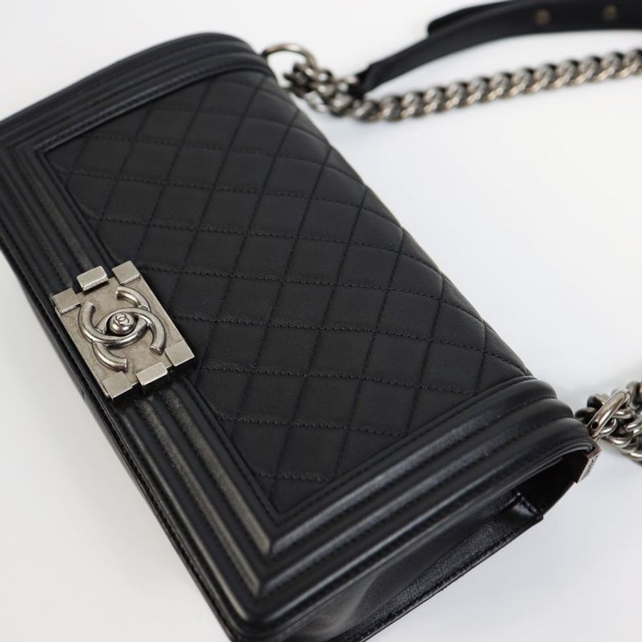 二手Chanel Boy 25復古銀釦-11