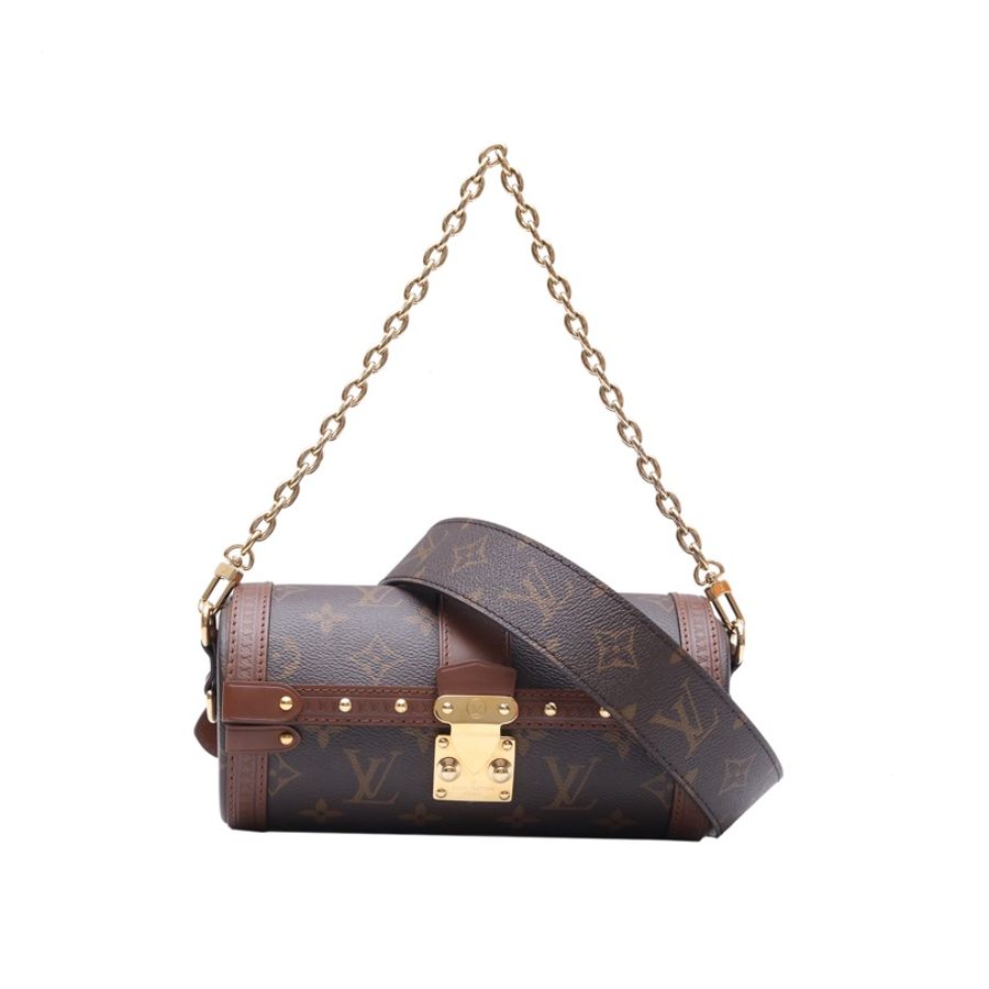 LOUIS VUITTON(路易威登) PAPILLON TRUNK 巴比龍 鏈條圓桶包 老花 PVC 老花 晶片-2