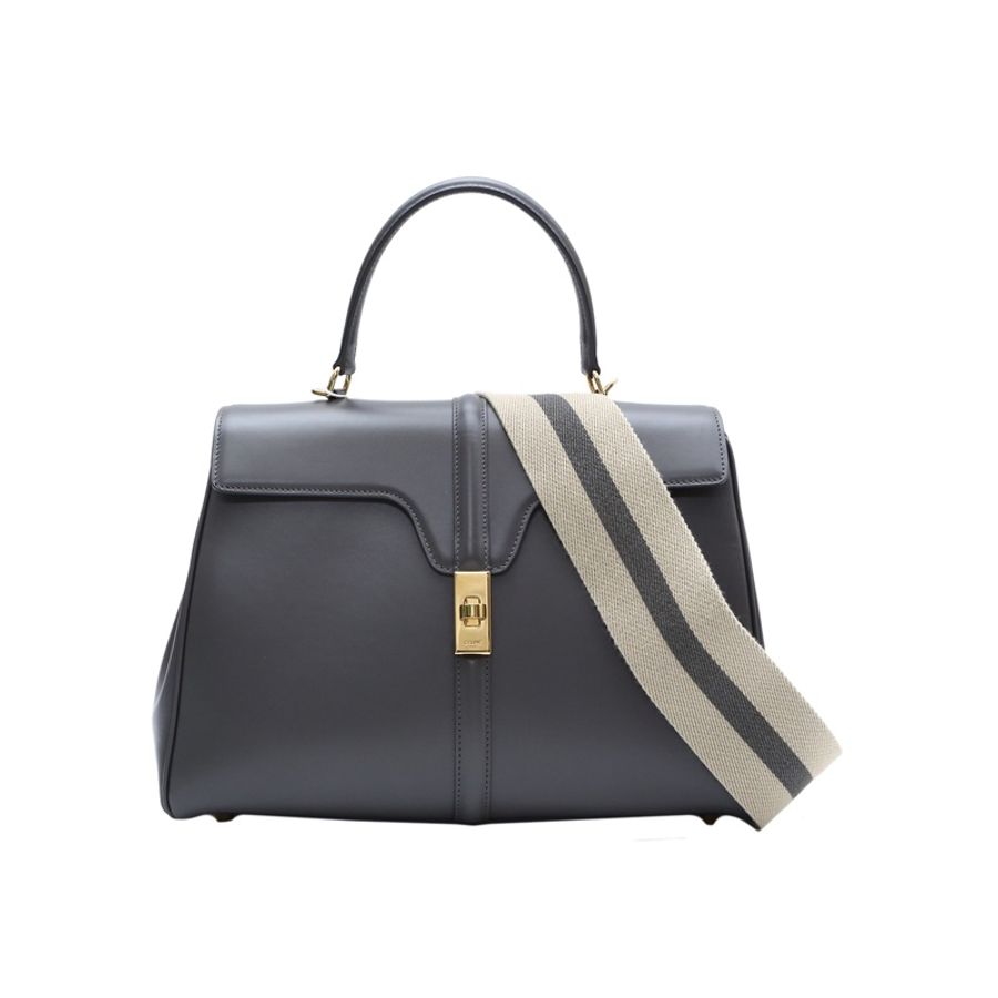 CELINE(思琳) 16 中號 帶手柄 32 光面 灰色-4