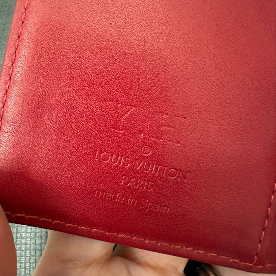 Louis Vuitton LV 6孔 紅色漆皮記事本-6
