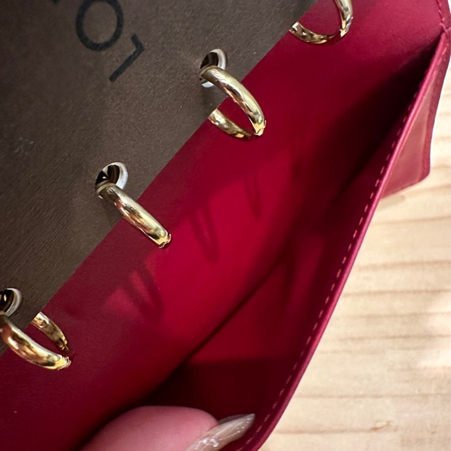 Louis Vuitton LV 6孔 紅色漆皮記事本-17