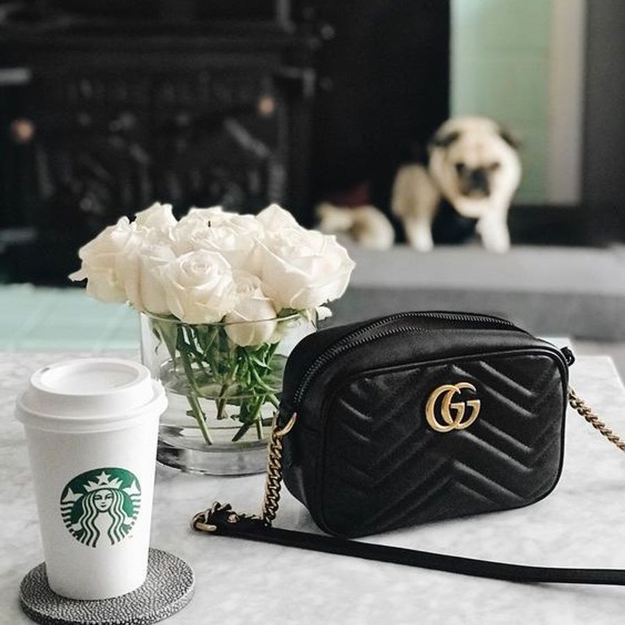Gucci GG Marmont 448065 迷你立體浮雕相機包 黑色《當季專櫃正售★全新商品 》-1