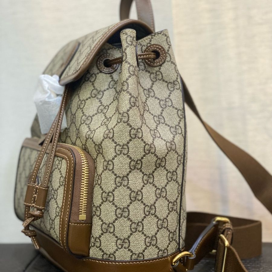gucci pvc 卡牛皮後背包-2