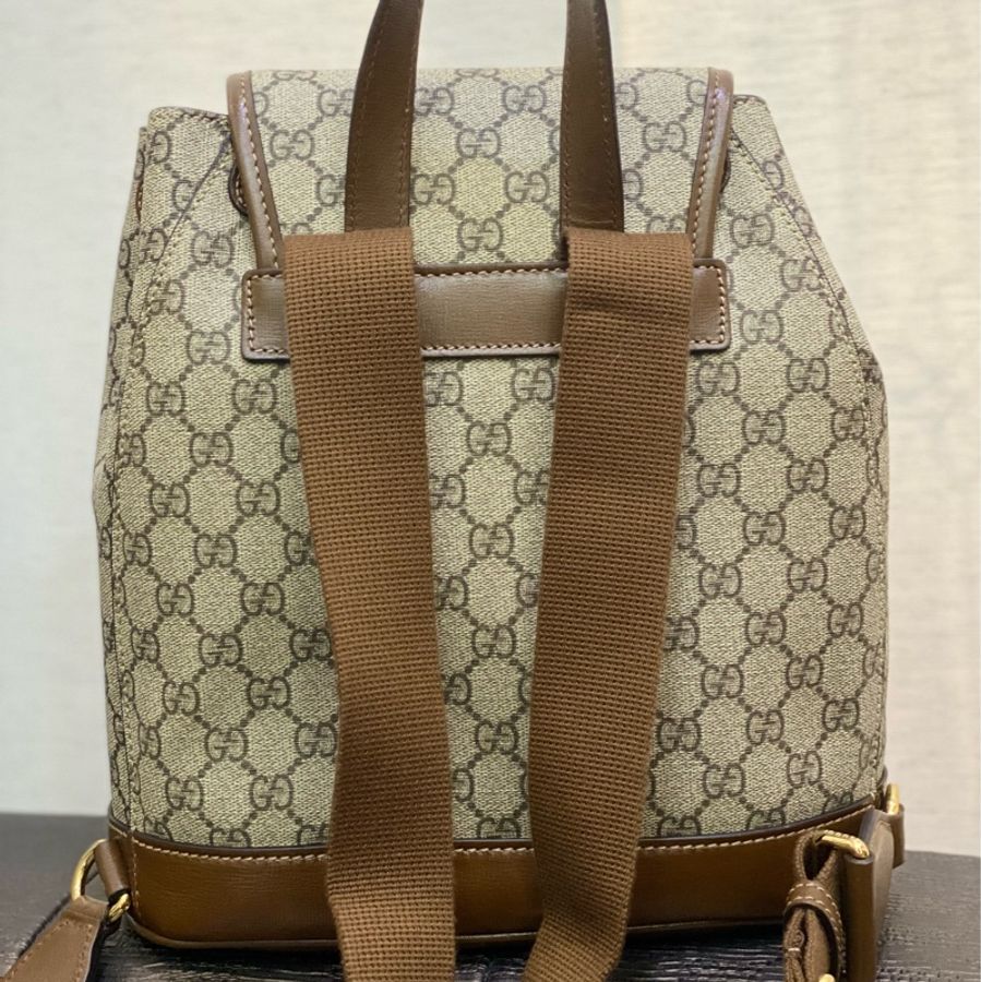 gucci pvc 卡牛皮後背包-4