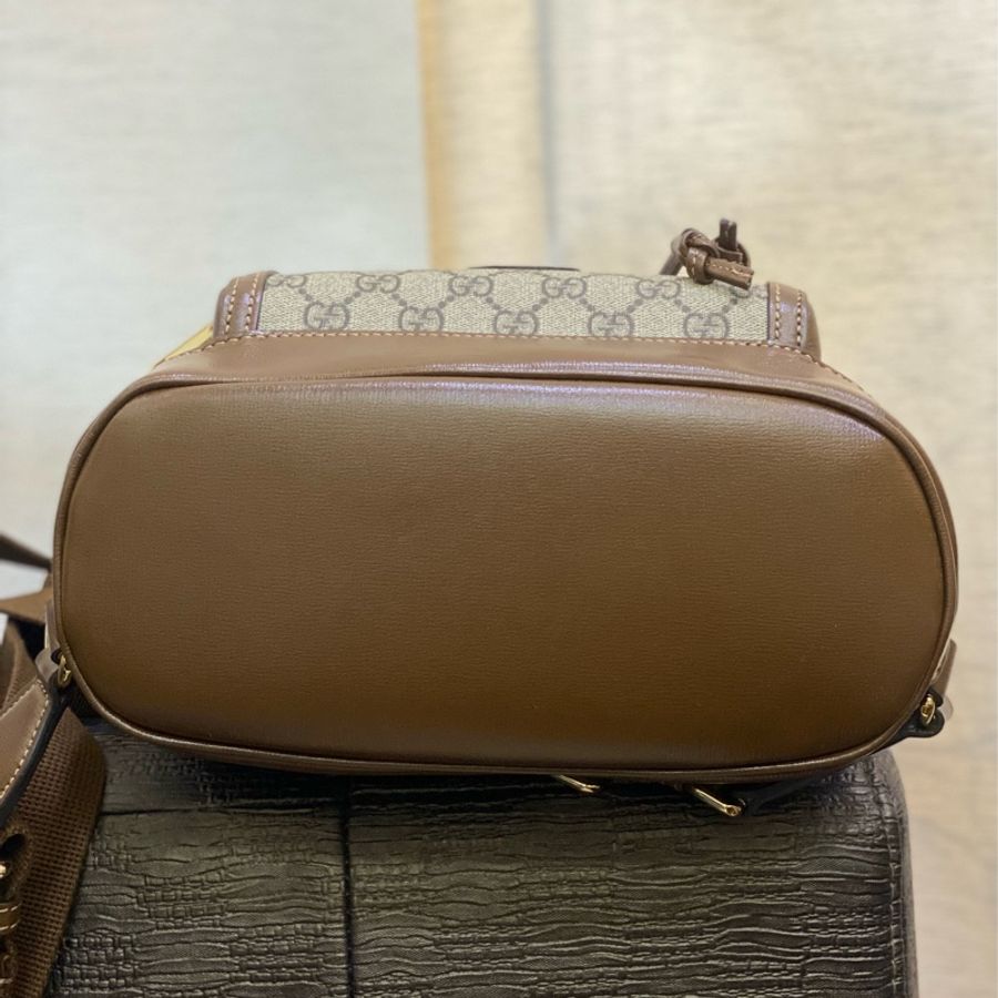 gucci pvc 卡牛皮後背包-7