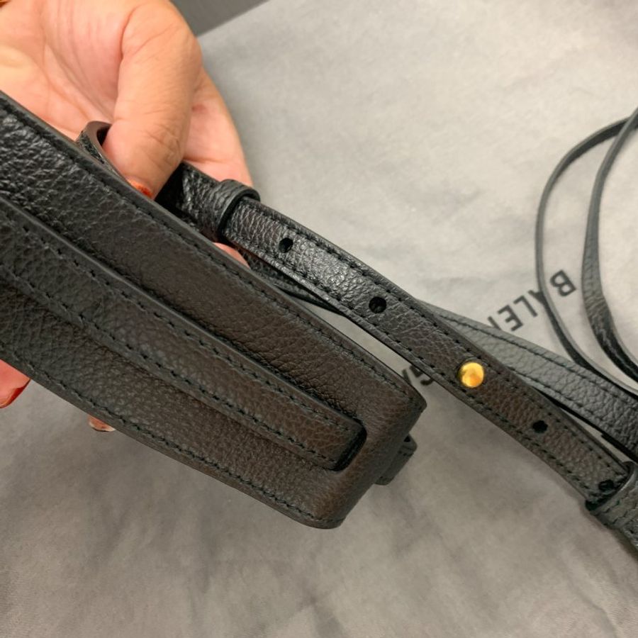 BALENCIAGA巴黎世家NEO CLASSIC MINI 金釦牛皮手提斜背包/深灰-6