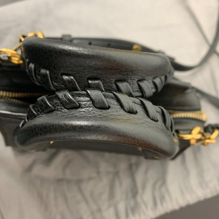 BALENCIAGA巴黎世家NEO CLASSIC MINI 金釦牛皮手提斜背包/深灰-7