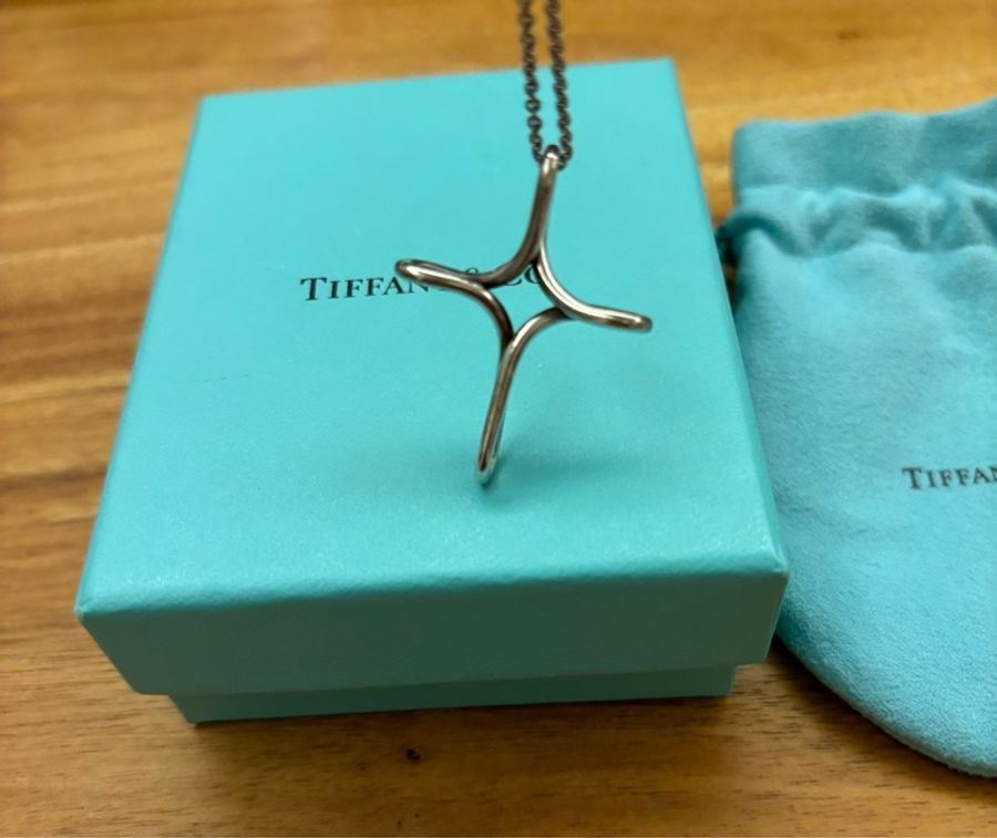Tiffany 925銀 鏤空十字架項鏈-2