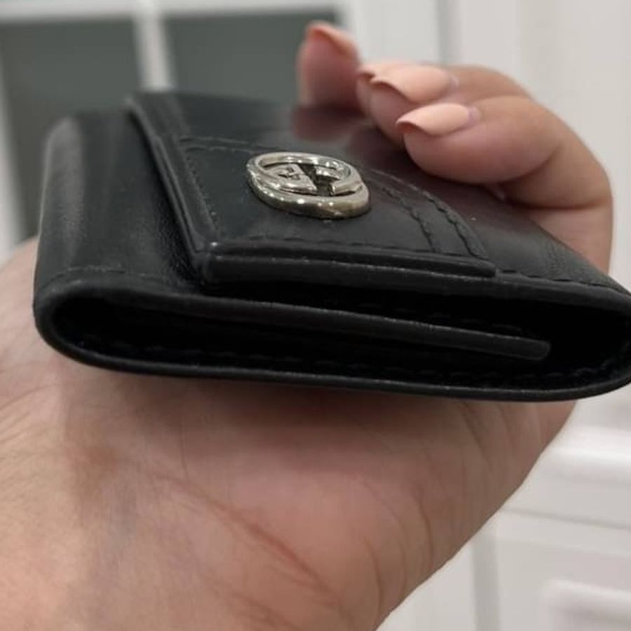 gucci 黑色牛皮 鑰匙包 卡夾 卡包-16