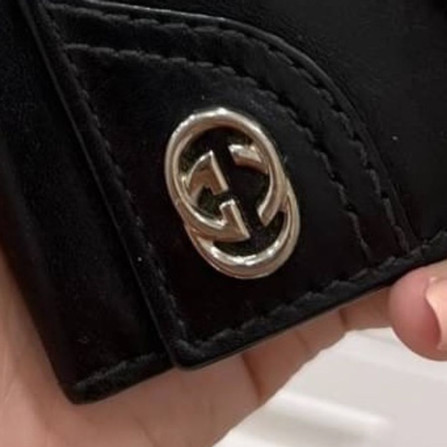 gucci 黑色牛皮 鑰匙包 卡夾 卡包-22