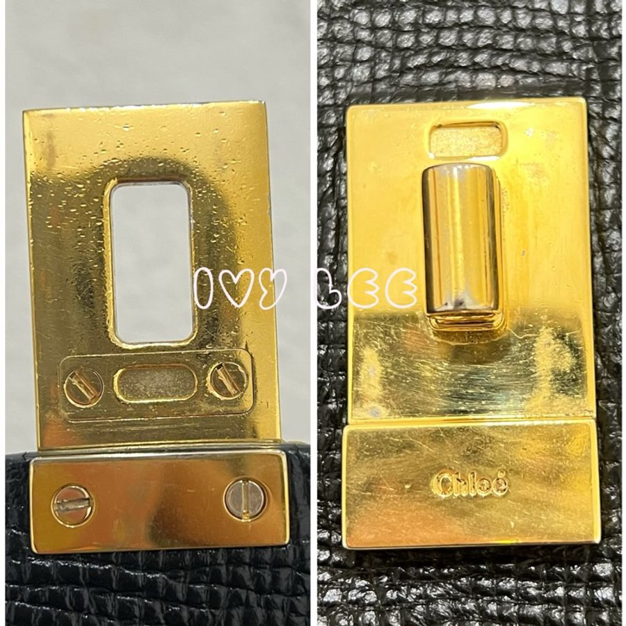 CHLOE 黑白 拼色 掀蓋 DREW 鏈條包 斜背包 肩背包 二手精品-12