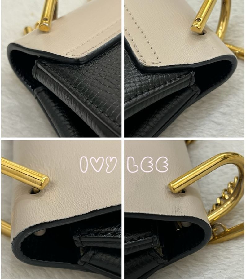 CHLOE 黑白 拼色 掀蓋 DREW 鏈條包 斜背包 肩背包 二手精品-18