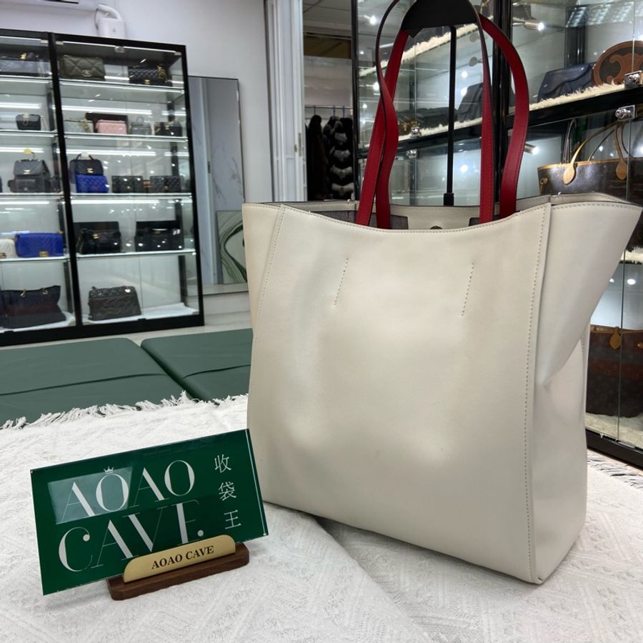 McQueen 全牛皮白色托特包 tote bag 單肩包 手提包 購物袋-2