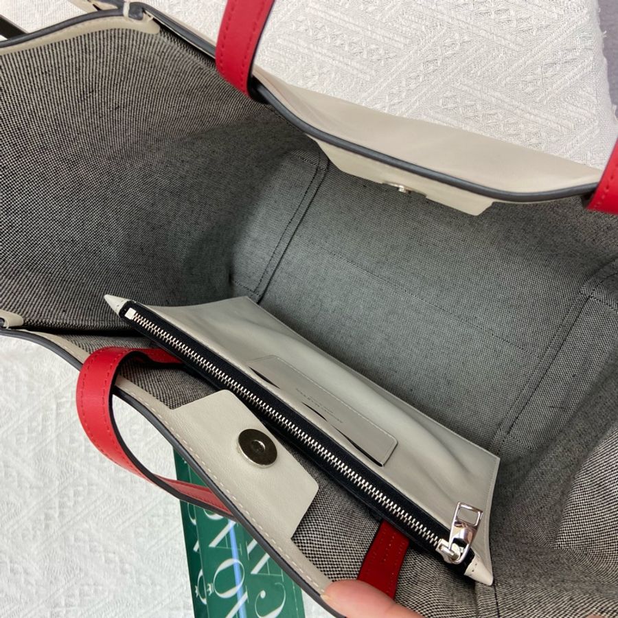 McQueen 全牛皮白色托特包 tote bag 單肩包 手提包 購物袋-4