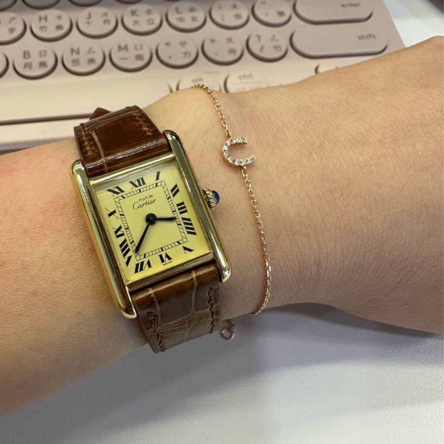 中古 卡地亞坦克 Tank must de Cartier 鍍18k金 手動上鏈機械錶 vintage-7