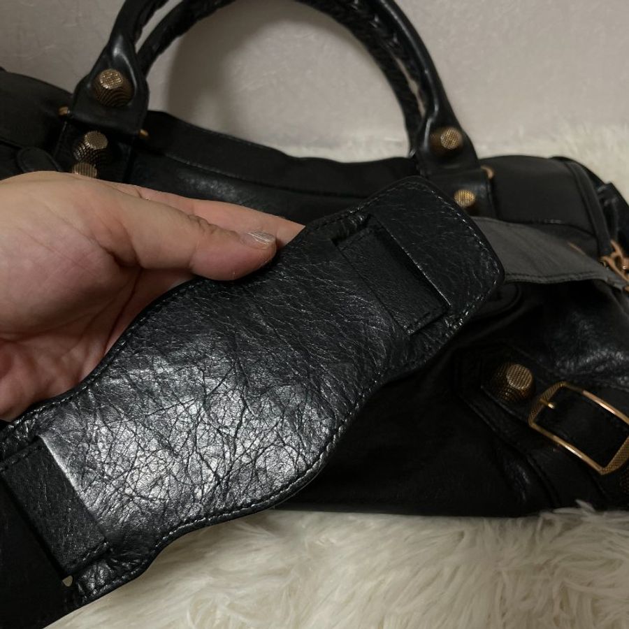 BALENCIAGA 巴黎世家 中號City Bag 機車包 黑色 (最最最稀有的黑配玫瑰金大釦)-31
