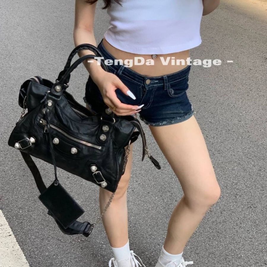 BALENCIAGA 巴黎世家 中號City Bag 機車包 黑色 (最最最稀有的黑配玫瑰金大釦)-34