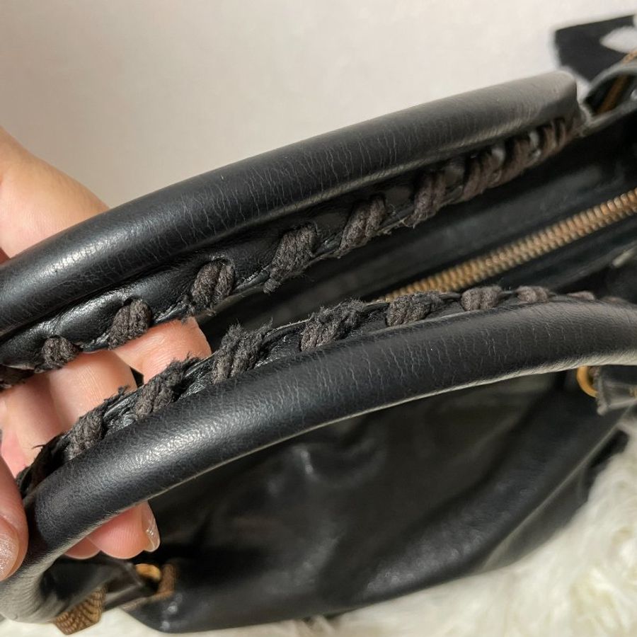 BALENCIAGA 巴黎世家 中號City Bag 機車包 黑色 (最最最稀有的黑配玫瑰金大釦)-36