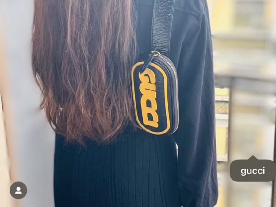 GUCCI 古馳 黑黃 亮面字體 限量 腰包 胸包 肩背包 胸口包 側背包 斜背包-11