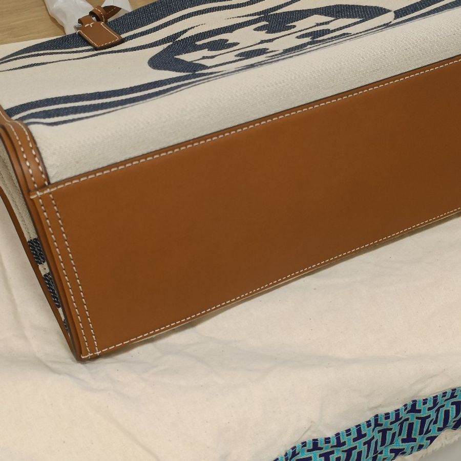 Tory Burch 帆布條纹托特包 沙灘包 肩背 手提-10