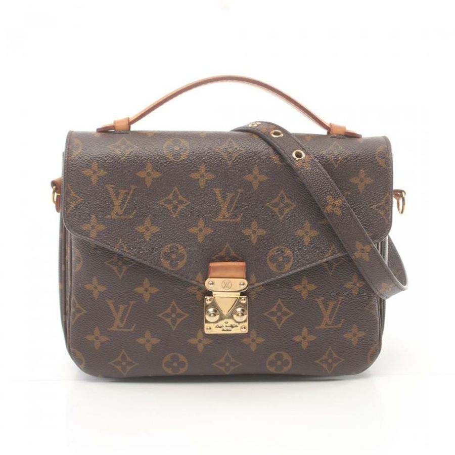 【日本直送】 LOUIS VUITTON LOUIS VUITTON 手提袋 梅蒂斯 MM 老花 手包 PVC 皮革 棕色 兩用款-0
