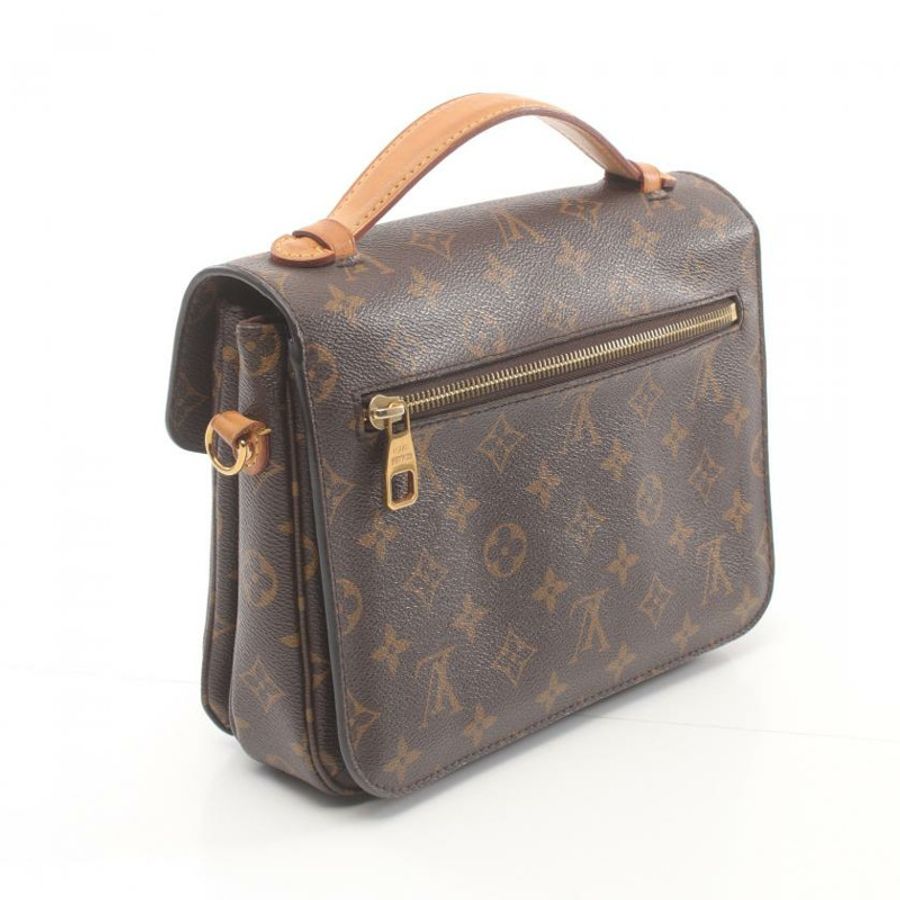 【日本直送】 LOUIS VUITTON LOUIS VUITTON 手提袋 梅蒂斯 MM 老花 手包 PVC 皮革 棕色 兩用款-1