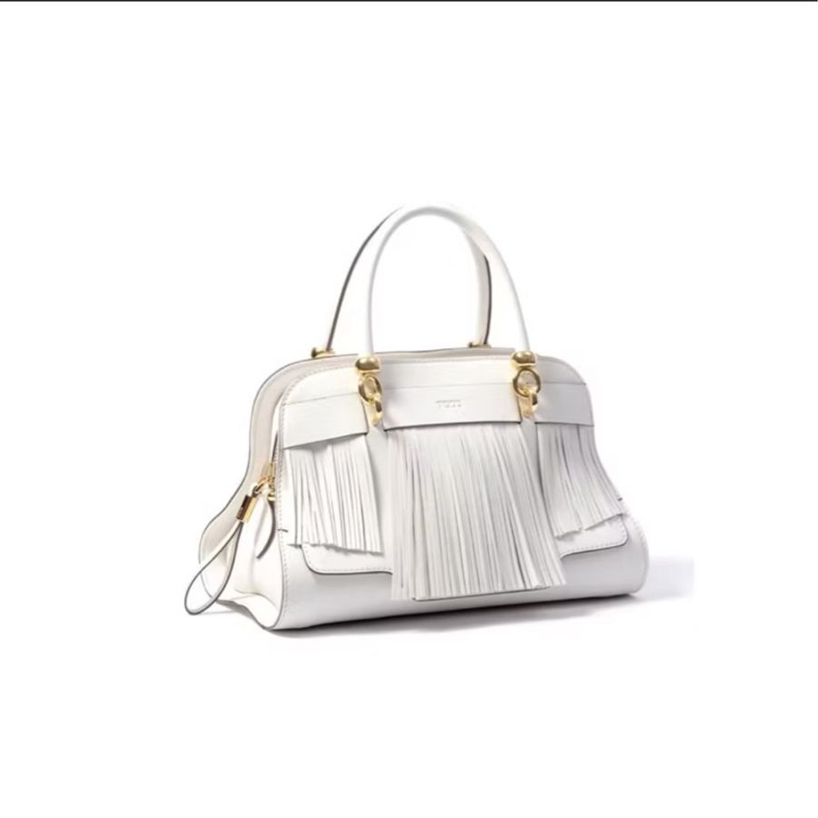 TODS tod's sella bag 白色 流蘇 手提包 肩背包 斜背包 醫生包 側背包-0