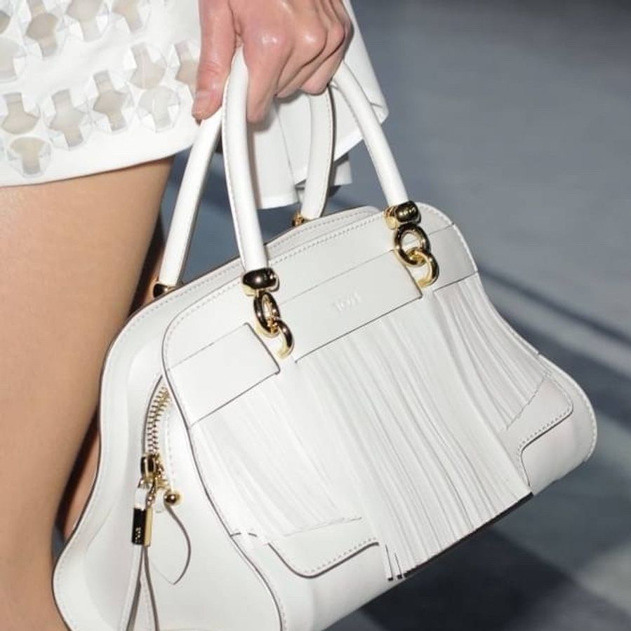 TODS tod's sella bag 白色 流蘇 手提包 肩背包 斜背包 醫生包 側背包-5