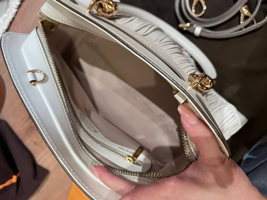 TODS tod's sella bag 白色 流蘇 手提包 肩背包 斜背包 醫生包 側背包-8