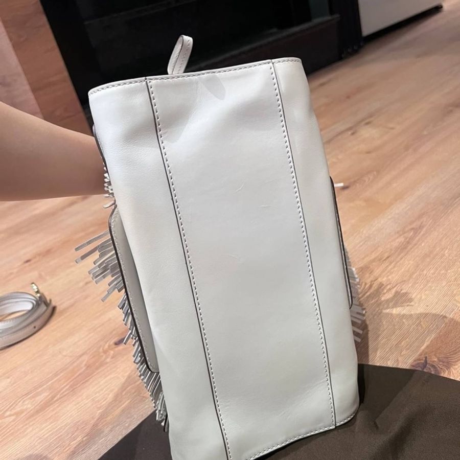 TODS tod's sella bag 白色 流蘇 手提包 肩背包 斜背包 醫生包 側背包-10