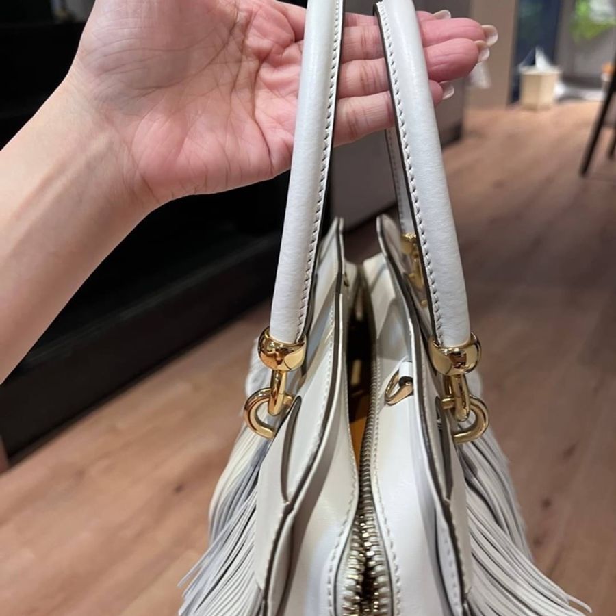 TODS tod's sella bag 白色 流蘇 手提包 肩背包 斜背包 醫生包 側背包-13