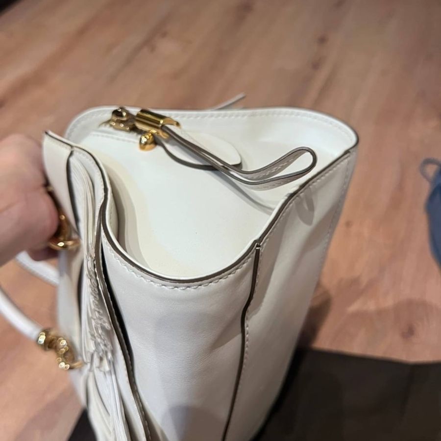 TODS tod's sella bag 白色 流蘇 手提包 肩背包 斜背包 醫生包 側背包-14
