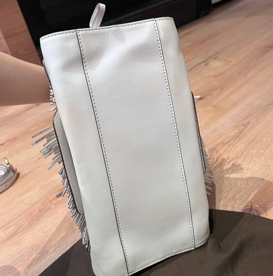 TODS tod's sella bag 白色 流蘇 手提包 肩背包 斜背包 醫生包 側背包-18