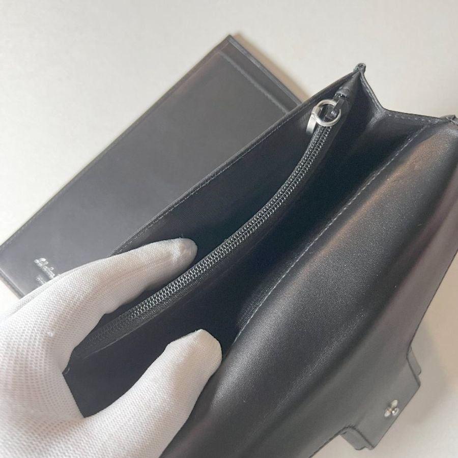 Ferragamo黑色卡片錢包長夾小手袋肩背側背孭袋 原裝盒 送肩帶-5