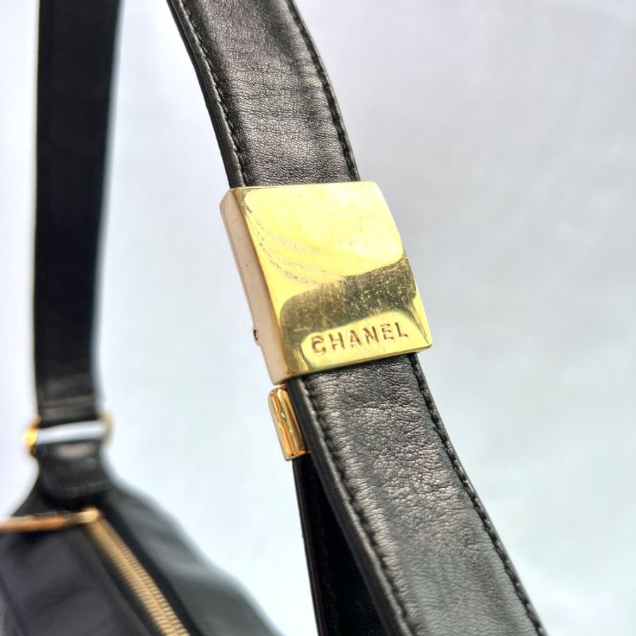 Chanel Chocolate Bar Handbag 中古冰格方格羊皮手提袋側肩腋下包-5