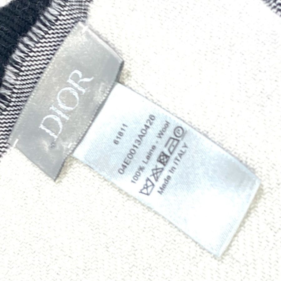 CHRISTIAN DIOR 04E0013A0426 時尚配件 披肩/披肩 圍巾 黑色 x 白色-3