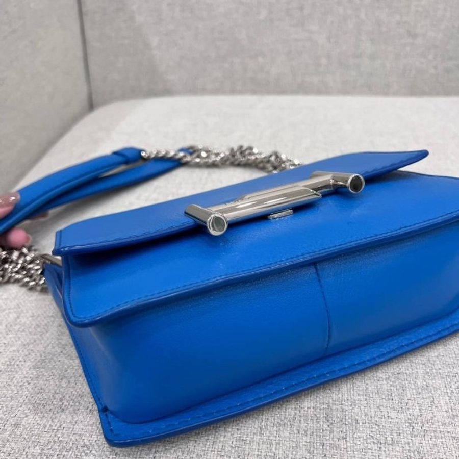 Tod’s tods 閃電藍 手提包 斜背包 肩背包 側背包 鏈條包 帶鏈包 WOC-10