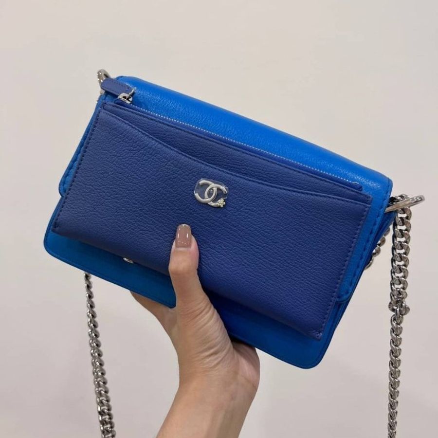 Tod’s tods 閃電藍 手提包 斜背包 肩背包 側背包 鏈條包 帶鏈包 WOC-17
