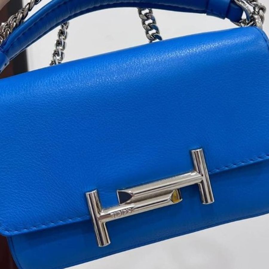 Tod’s tods 閃電藍 手提包 斜背包 肩背包 側背包 鏈條包 帶鏈包 WOC-18