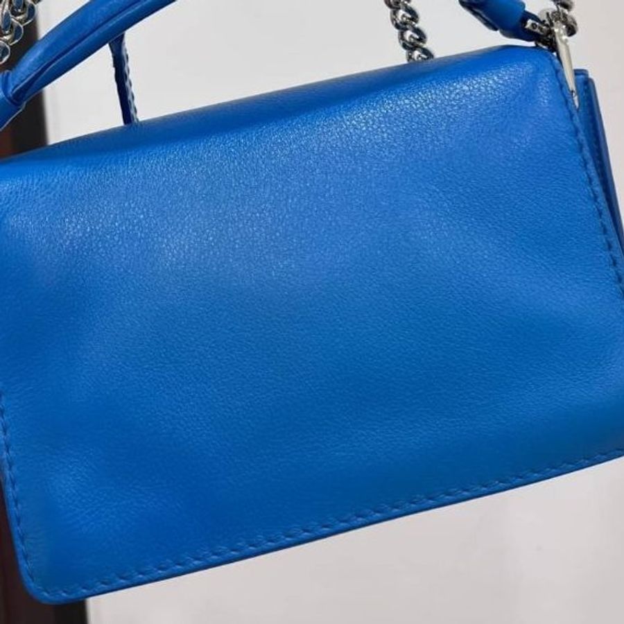 Tod’s tods 閃電藍 手提包 斜背包 肩背包 側背包 鏈條包 帶鏈包 WOC-26