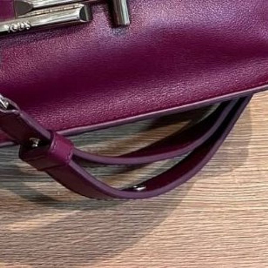 真品Tod’s tods 紅 牛皮 肩背包 斜背包 側背包 手提包 鏈條包-27