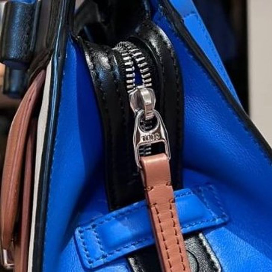 TODS TOD'S DOUBLE T MINI 藍 白 拼色小牛皮 手提包 肩背包 斜背包 側背包-22