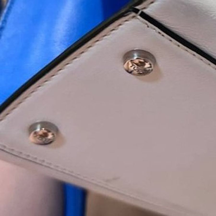 TODS TOD'S DOUBLE T MINI 藍 白 拼色小牛皮 手提包 肩背包 斜背包 側背包-25