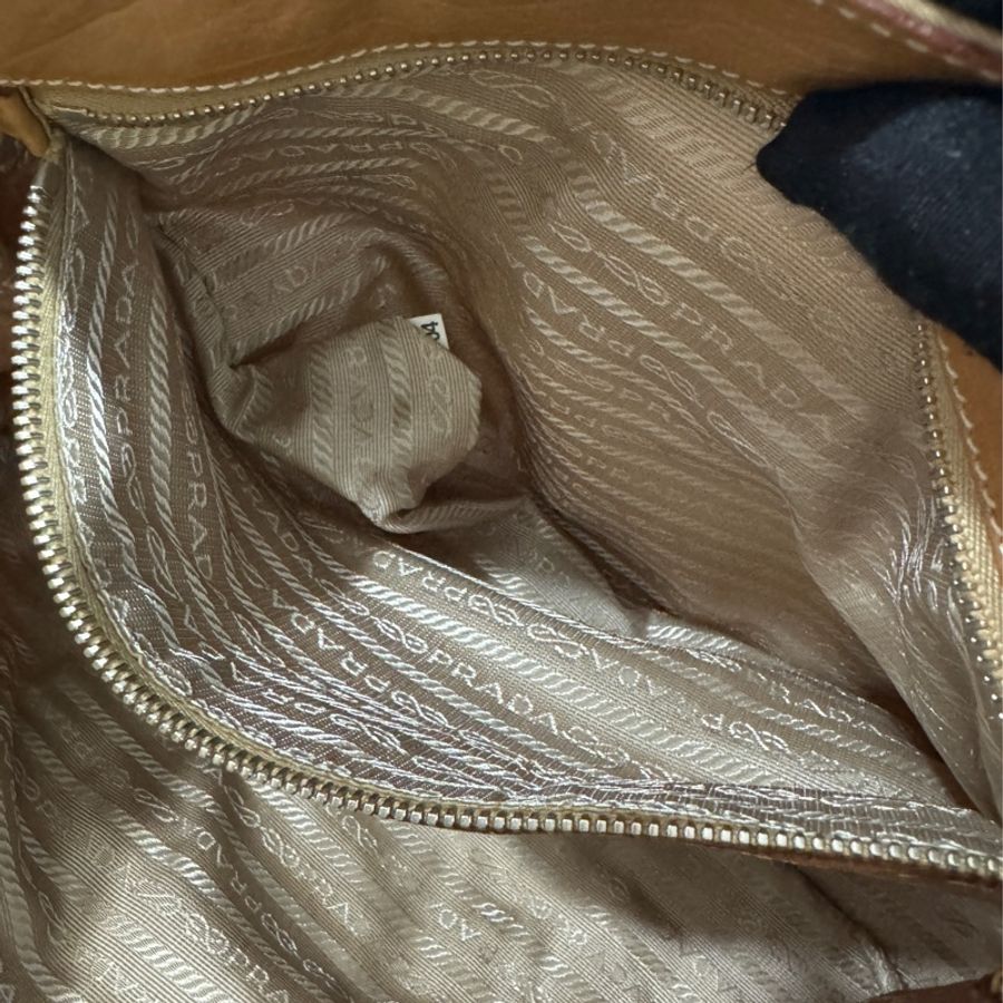 Prada beige tessuto buckle shoulder bag.-13